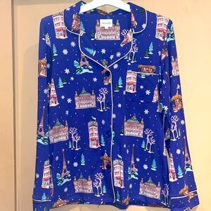 BedHead PJ’s size small jersey knit top only with winter Paris button down